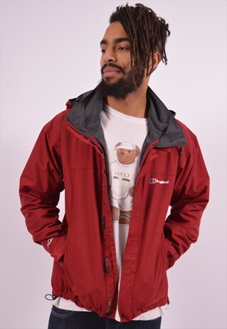 BERGHAUS MENS VINTAGE JACKET SMALL MAROON 90S