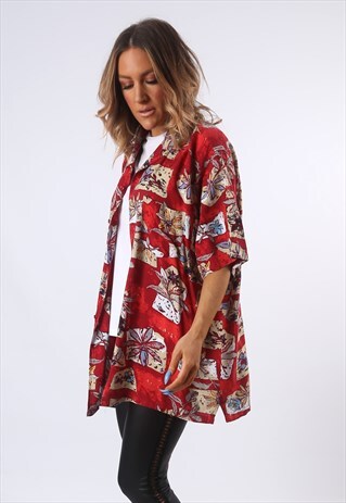 PRINT PATTERNED SHIRT OVERSIZED FITTED UK 20 - 22 (EDC)
