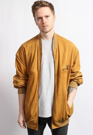 VINTAGE OVERSIZED SUEDE BOMBER JACKET