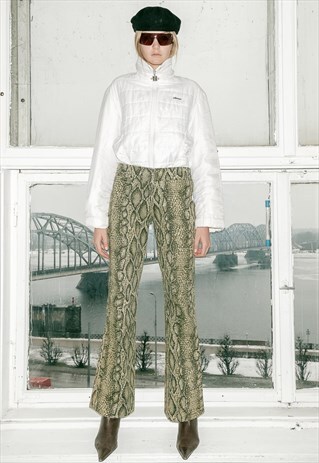 VINTAGE SNAKE PRINT FLARES PANTS