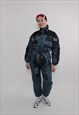 90s one piece ski suit, vintage blue ski jumpsuit, women 