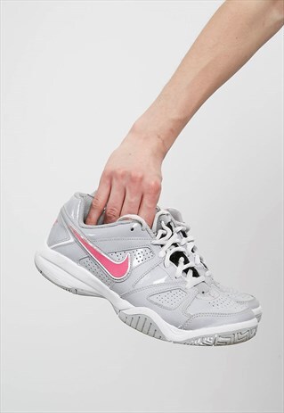 VINTAGE GREY PINK NIKE LEATHER TRAINERS