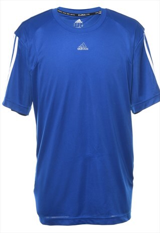 Vintage Adidas Blue Classic Plain Sports T-shirt - L