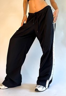 00s Champion Black & White Loose Baggy Straight Leg Joggers