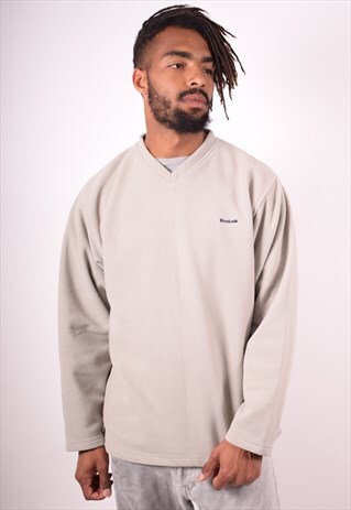 REEBOK MENS VINTAGE FLEECE JUMPER MEDIUM GREY 90S