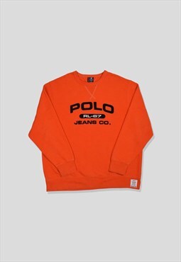 Vintage 90s Ralph Lauren Polo Jeans Co. Sweatshirt in Orange