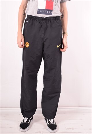 NIKE MENS VINTAGE TRACKSUIT TROUSERS MEDIUM BLACK 90S