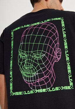 HNR LDN Rave Face T-Shirt in Black