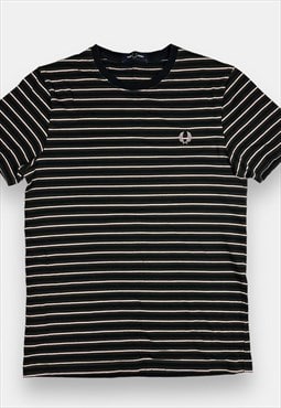 Fred Perry green striped T shirt size S