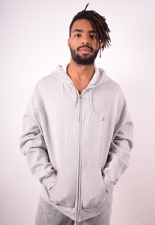 STARTER MENS VINTAGE HOODIE SWEATER MEDIUM GREY 90S