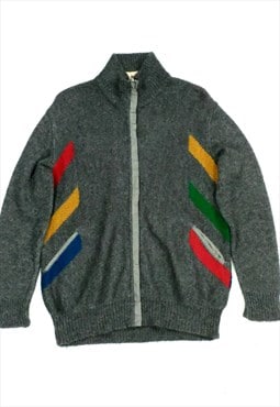 Iceberg X JC Castelbajac Zip Cardigan Abstract Chevron Knit