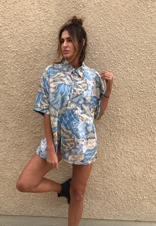 PATTERNED OVERSIZED RETRO VINTAGE UNISEX FESTIVAL SHIRT