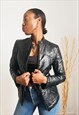 REVIVAL BLACK LEATHER MOTOCROSS BIKER JACKET S