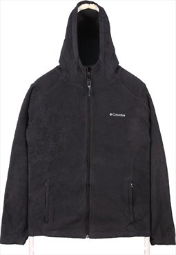 Vintage 90's Columbia Sport Fleece Hoodie Spellout Logo Zip