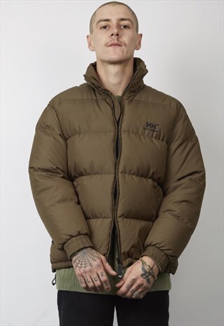 VINTAGE 90'S HELLY HANSEN GREEN DOWN PUFFER JACKET