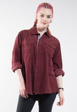 VINTAGE 90' MAROON CORD SHIRT
