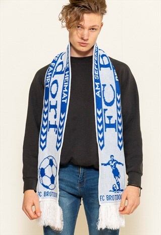 VINTAGE 90S BLUE FC BROTDORF FOOTBALL SCARF