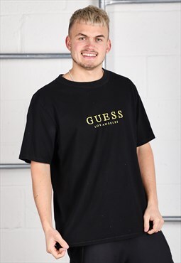 Vintage Guess T-Shirt in Black Short Sleeve Tee Large