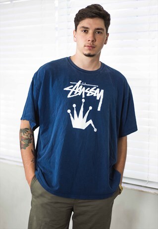 VINTAGE STUSSY T-SHIRT LOGO 90S XXL 8.5