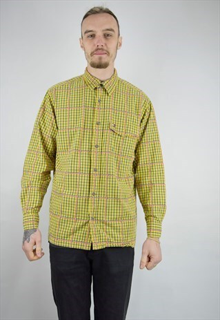 VINTAGE 90S TOMMY HILFIGER CASUAL CHECKED SUMMER SHIRT- M