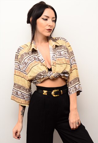 VINTAGE 90'S INDIE ABSTRACT PATTERNED OVERSIZED SHIRT