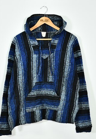 VINTAGE BAJA HOODIE BLUE MEDIUM