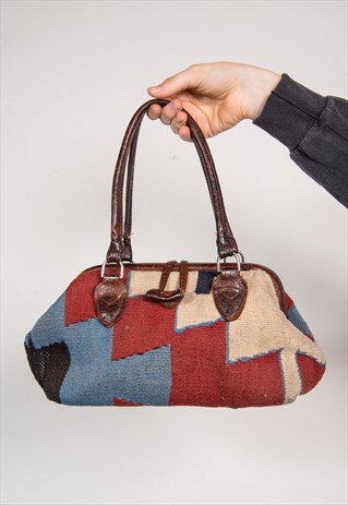 VINTAGE 90'S AZTEC PATTERN TAPESTRY HANDBAG BAG