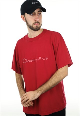 VINTAGE CHAMPION T SHIRT RED