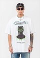 BLACK PANTHER T-SHIRT WAKANDA FOREVER TEE RAVER TOP IN WHITE