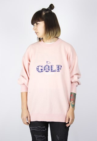 VINTAGE WOMENS BURBERRYS GOLF LOGO JUMPER SWEATER