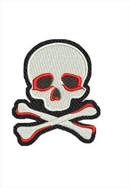 Embroidered Danger Skull iron on patch / sew on patches