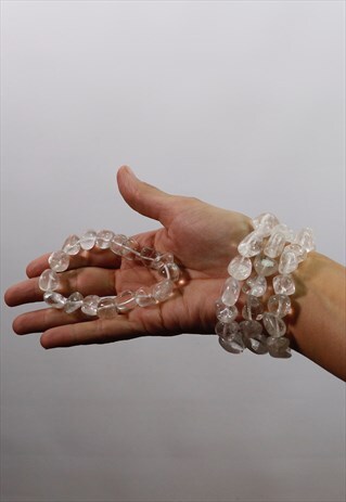 NATURAL CLEAR CRYSTAL QUARTZ BRACELET
