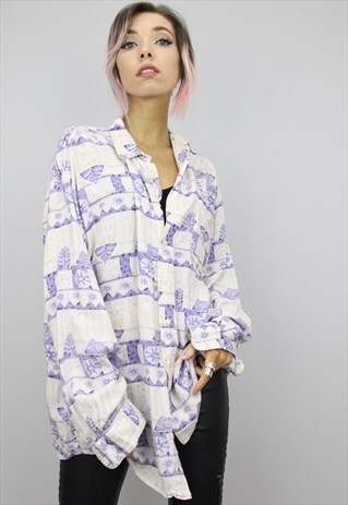 VINTAGE 80S/90S OVERSIZED PATTERNED SHIRT