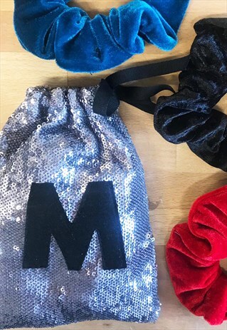 PERSONALISED GLITTERBALL BAG AND SCRUNCHIES
