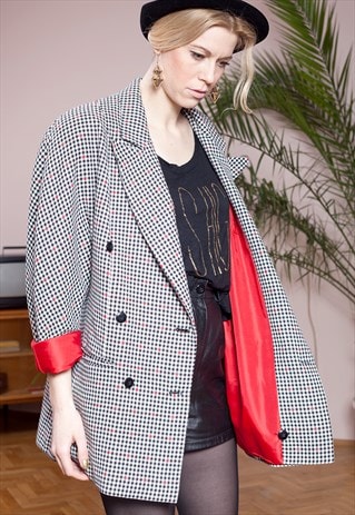 RICCARDA BERTIN VINTAGE, FAB, CHECKERED BLAZER