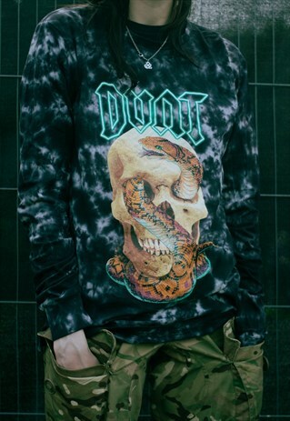 DVNT CLOTHING TIE DYE LONG SLEEVED GRUNGE TOP