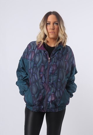 SHELL JACKET BOMBER TRACK TOP OVERSIZED VINTAGE 90'S (CK3I)