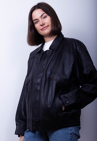BOMBER BIKER STYLE REAL LEATHER JACKET