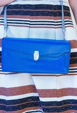 Blue rectangular vintage box bag