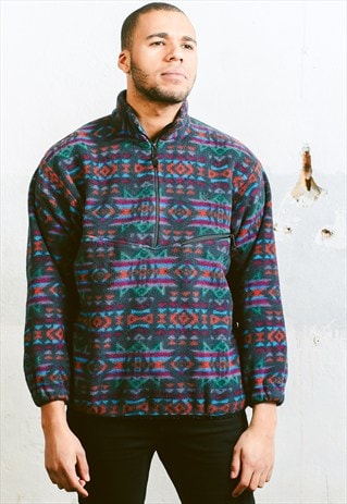 VINTAGE JACK WOLFSKIN AZTEC FLEECE SWEATSHIRT