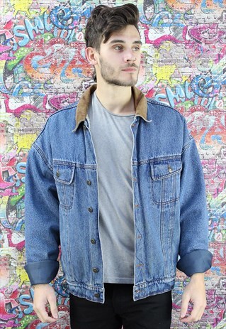 WRANGLER 80S SHERPA FLEECE LINED VINTAGE DENIM JACKET.
