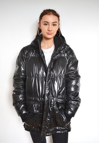 RARE VINTAGE PRADA PVC PUFFER PUFA HOODED COAT