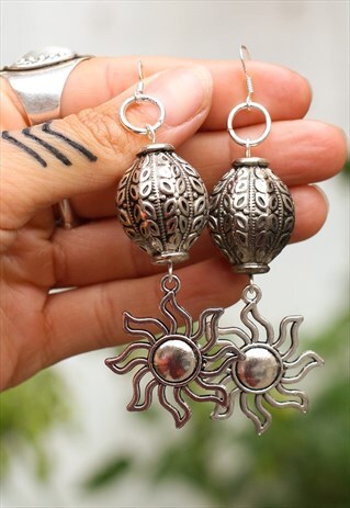 HANDMADE WAVEY SUN EARRINGS