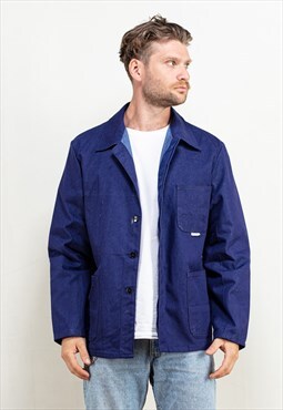 Vintage 80's Sanfor Work Chore Jacket in Blue