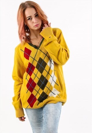 VINTAGE HILFIGER DENIM KNITWEAR JUMPER KW312D