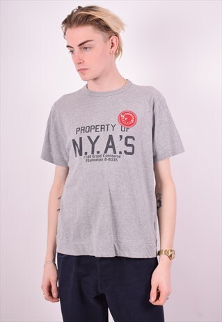 NIKE MENS VINTAGE T-SHIRT TOP MEDIUM GREY 90'S