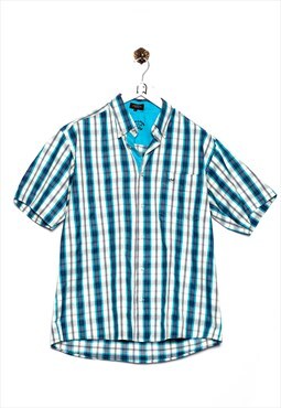 Vintage  Paul & Shark  Short Sleeve Shirt Checkered Pattern 