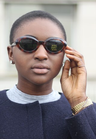 LEOPARD PRINT OVAL VINTAGE SUNGLASSES SUMMER CARNIVAL