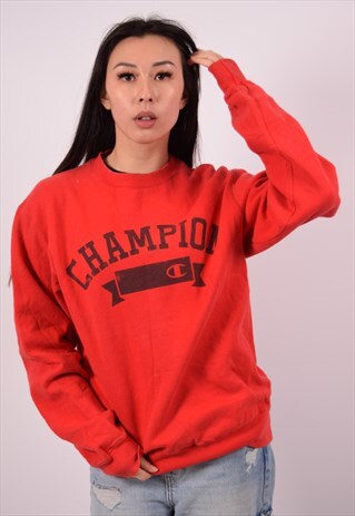 VINTAGE CHAMPION SWEATSHIRT JUMPER RED