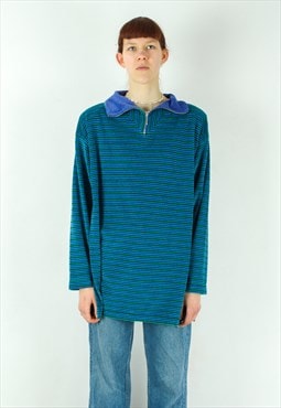 STEFANO BENUTO Fleece Pullover Jumper Sweatshirt Zip Collar